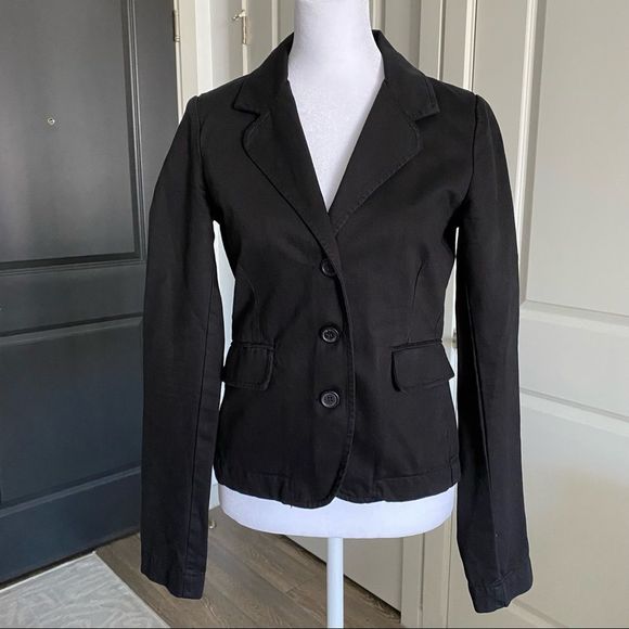 Y2K Vintage Juicy Couture Jeans Black Cotton Blazer Size S - Picture 2 of 11